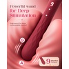MOOLIGIRL Vibrator Wand Dual-Ended Dildo, APP Controlled Women Sex Toys with 9 + 9 Vibration Modes, IPX7 Waterproof Rechargeable G Spot Vibrators for Solo & Couple Play, Full-Body Relaxation(Magenta)