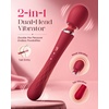 MOOLIGIRL Vibrator Wand Dual-Ended Dildo, APP Controlled Women Sex Toys with 9 + 9 Vibration Modes, IPX7 Waterproof Rechargeable G Spot Vibrators for Solo & Couple Play, Full-Body Relaxation(Magenta)