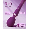 MOOLIGIRL Vibrator Wand Dual-Ended Dildo, APP Controlled Women Sex Toys with 9 + 9 Vibration Modes, IPX7 Waterproof Rechargeable G Spot Vibrators for Solo & Couple Play, Full-Body Relaxation(Purple)
