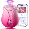 MOOLIGIRL Rose Toy Sex Toys Vibrator – APP Women Adult Toys with 3 Intensity 7 Frequency Sucking & 10 Vibrating, Rose Sex Toy Sucker for Clit Nipple, G Spot Vibrators for Female Couples(Pink)