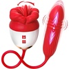 MOOLIGIRL Rose Toy Thrusting Dildo Vibrator, App Control Sucking Adult Sex Toys for Women & Couples, 10 Suction & 10 Thrusting Vibration Modes, Waterproof Sex Toy for Clitoral G-Spot S&M Whips(Passion Red)