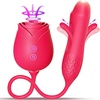 MOOLIGIRL Rose Toy Thrusting Dildo Vibrator, App Control Sucking Adult Sex Toys for Women & Couples, 10 Suction & 10 Thrusting Vibration Modes, Waterproof Sex Toy for Clitoral G-Spot S&M Whips(Wine Red)
